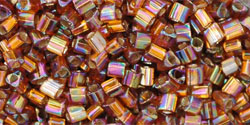 TOHO Triangle 11/0 Tube 2.5" : Silver-Lined Rainbow Topaz