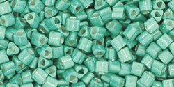 TOHO Triangle 11/0 Tube 2.5" : Galvanized-Matte Lt Teal