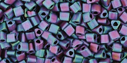 TOHO Triangle 11/0 Tube 2.5" : Matte-Color Iris - Blue