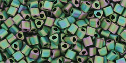 TOHO Triangle 11/0 Tube 2.5" : Matte-Color Iris - Peridot