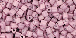 TOHO Triangle 11/0 Tube 2.5" : Opaque-Pastel-Frosted Lt Lilac