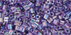 TOHO Triangle 11/0 Tube 2.5" : Inside-Color Rainbow Crystal/Grape-Lined