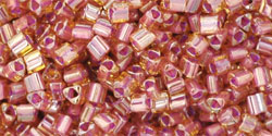 TOHO Triangle 11/0 : Inside-Color Lt Topaz/Pink-Lined