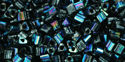 TOHO Triangle 11/0 : HYBRID Marbled Hematite AB