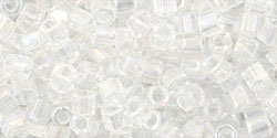 TOHO Hex 8/0 Tube 2.5" : Transparent-Rainbow Crystal