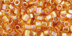 TOHO Hex 8/0 Tube 5.5" : Transparent-Rainbow Topaz