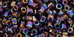 TOHO Hex 8/0 Tube 2.5" : Transparent Rainbow Amethyst