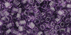 TOHO Hex 8/0 Tube 5.5" : Transparent Sugar Plum