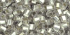 TOHO Hex 8/0 Tube 2.5" : Silver-Lined Frosted Crystal