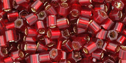 TOHO Hex 8/0 Tube 2.5" : Silver-Lined Ruby