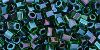 TOHO Hexagon 8/0 : Inside-Color Rainbow Green/Purple-Lined