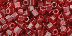 TOHO Hex 8/0 Tube 2.5" : Transparent Ruby