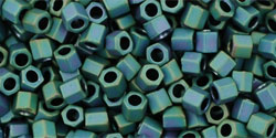 TOHO Hex 8/0 Tube 5.5" : Matte-Color Iris - Teal