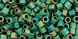 TOHO Hex 8/0 Tube 2.5" : Matte-Color Iris - Peridot