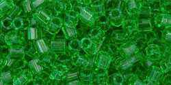 TOHO Hex 8/0 Tube 2.5" : Transparent Peridot