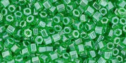 TOHO Hex 11/0 Tube 2.5" : Transparent-Lustered Peridot