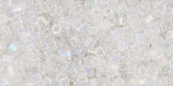 TOHO Hex 11/0 Tube 2.5" : Transparent-Rainbow Crystal