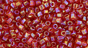 TOHO Hexagon 11/0 : Transparent-Rainbow Siam Ruby