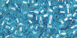 TOHO Hex 11/0 Tube 2.5" : Silver-Lined Aquamarine