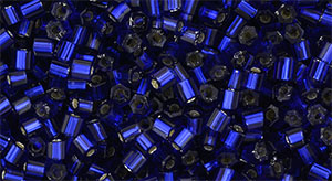 TOHO Hexagon 11/0 Tube 2.5" : Silver-Lined Cobalt