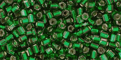 TOHO Hex 11/0 Tube 2.5" : Silver-Lined Green Emerald