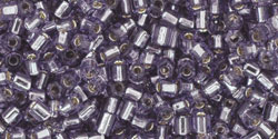 TOHO Hex 11/0 Tube 2.5" : Silver-Lined Tanzanite