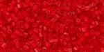 TOHO Hex 11/0 Tube 2.5" : Transparent Siam Ruby