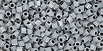 TOHO Hexagon 11/0 : Inside-Color Opaque Gray/Black-Lined