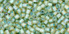 TOHO Hexagon 11/0 : Inside-Color Rainbow Lt Topaz/Sea Foam-Lined