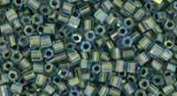 TOHO Hex 11/0 Tube 2.5" : Gold-Lined Rainbow Aqua