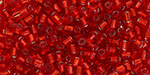 TOHO Hexagon 15/0 : Transparent Silver-Lined Siam Ruby
