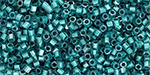TOHO Hexagon 15/0 : Inside-Color Lt Sapphire/Metallic Teal-Lined