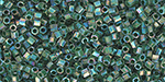 TOHO Hexagon 15/0 : Inside-Color Rainbow Crystal/Shamrock-Lined
