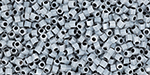 TOHO Hexagon 15/0 : Inside-Color Opaque Gray/Black-Lined