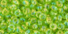 TOHO Magatama 3mm : Transparent-Rainbow Lime Green