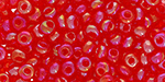 TOHO Magatama 3mm : Transparent-Rainbow Lt Siam Ruby