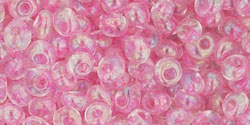 TOHO Magatama 3mm : Transparent-Rainbow Ballerina Pink