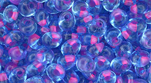 TOHO Magatama 3mm : Inside-Color Aqua/Purple-Lined