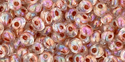 TOHO Magatama 3mm Tube 2.5" : Inside-Color Rainbow Crystal/Sandstone-Lined