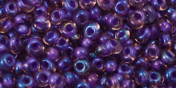 TOHO Magatama 3mm : Inside-Color Rainbow Rosaline/Opaque Purple-Lined