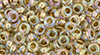 TOHO Demi Round 6/0 4mm Tube 2.5" : Gold-Lined Rainbow Crystal