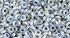 TOHO Demi Round 8/0 3mm Tube 2.5" : Inside-Color Rainbow Crystal/Gray-Lined