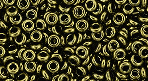 TOHO Demi Round 8/0 3mm : Gold-Lustered Dk Antique Bronze