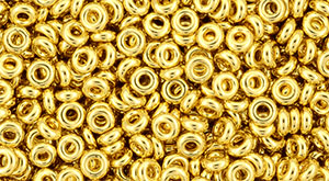 TOHO Demi Round 8/0 3mm Tube 2.5" : Metallic 24K Gold Plated