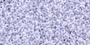 TOHO Demi Round 11/0 2.2mm Tube 2.5" : Inside-Color Crystal/Lt Grape-Lined