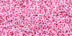 TOHO Demi Round 11/0 2.2mm Tube 2.5" : Inside-Color Crystal/Baby Pink-Lined