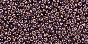 TOHO Demi Round 11/0 2.2mm Tube 2.5" : Gold-Lustered Amethyst