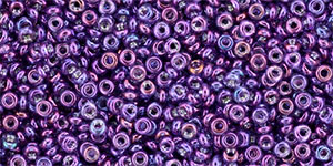 TOHO Demi Round 11/0 2.2mm : Gold-Lustered Dk Amethyst