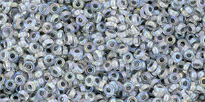 TOHO Demi Round 11/0 2.2mm : Inside-Color Rainbow Crystal/Gray-Lined
