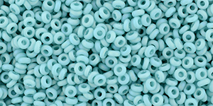 TOHO Demi Round 11/0 2.2mm Tube 2.5" : Opaque-Rainbow-Frosted Turquoise
